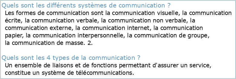 Systèmes de communication