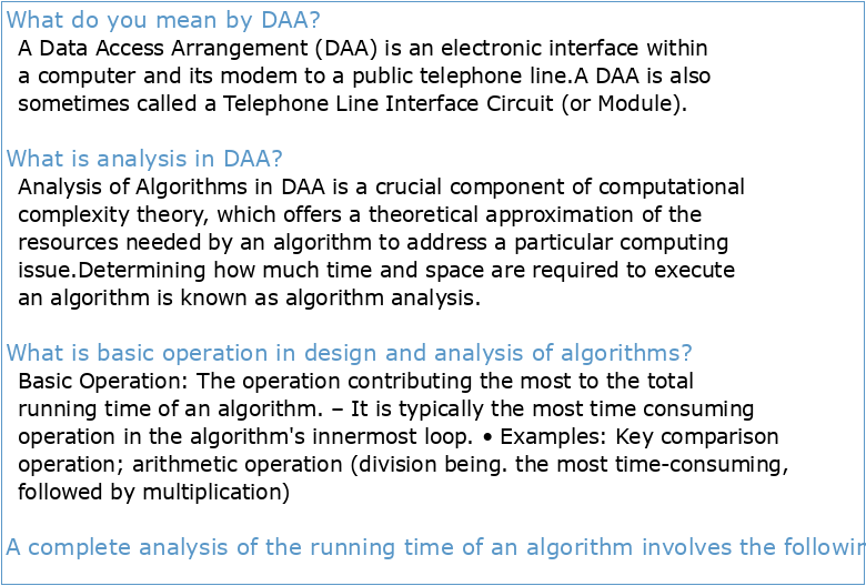 DESIGN AND ANALYSIS OF ALGORITHMS