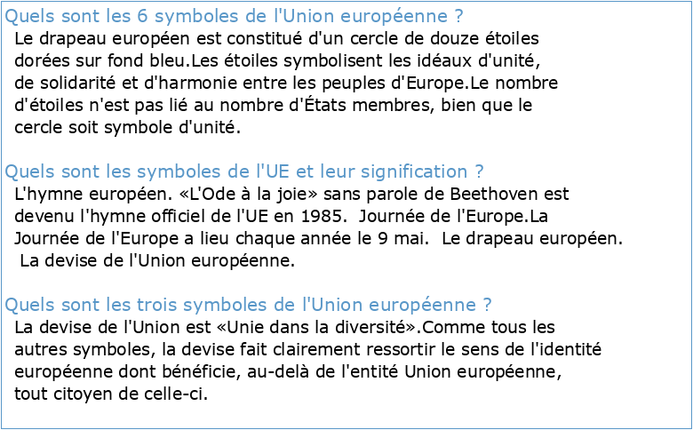 Symboles de l'Union Européenne