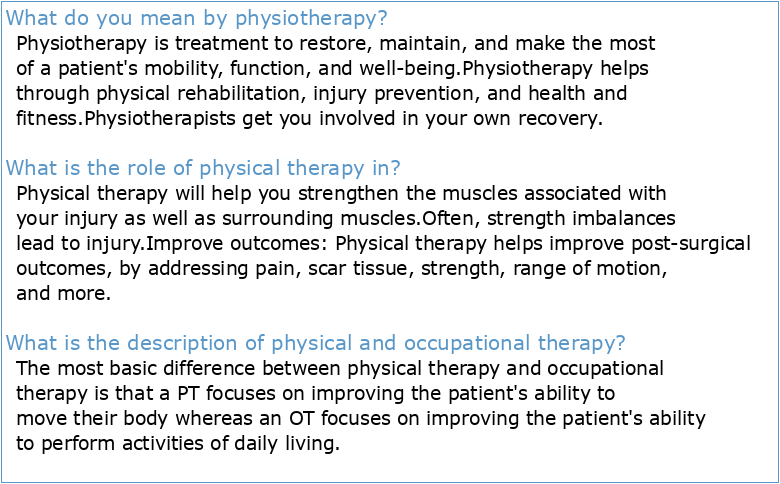 Description of physical therapy