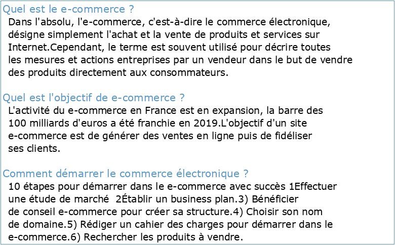 Introduction Chapitre 01: le e-commerce I