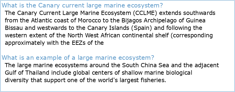 Canary Current Large Marine Ecosystem Project (CCLME)