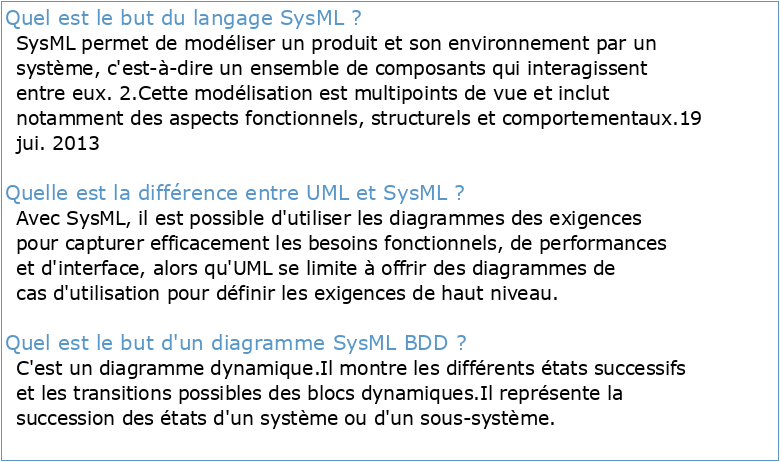 SysML : un langage pour la modélisation des systèmes