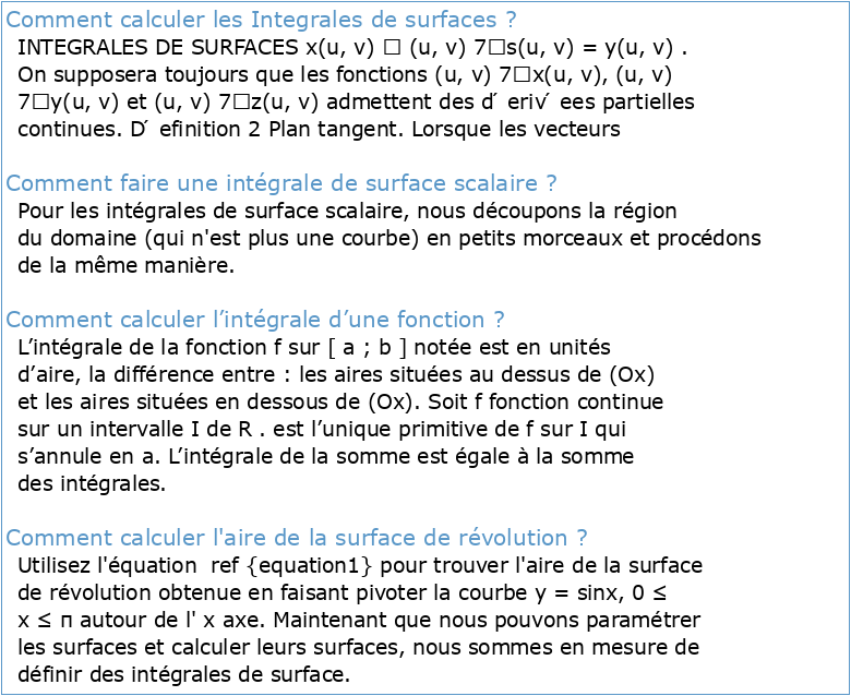 Calcul d'intégrales et surfaces et volumes page