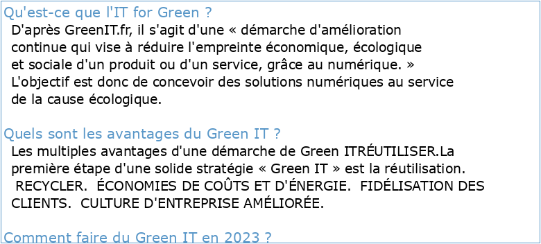 Le Green IT – Les technologies de l'information passent au vert