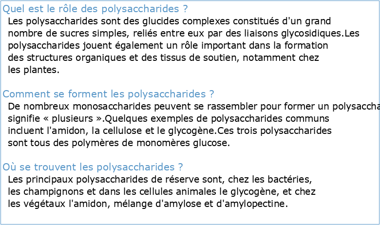 Les activités biologiques des Polysaccharides