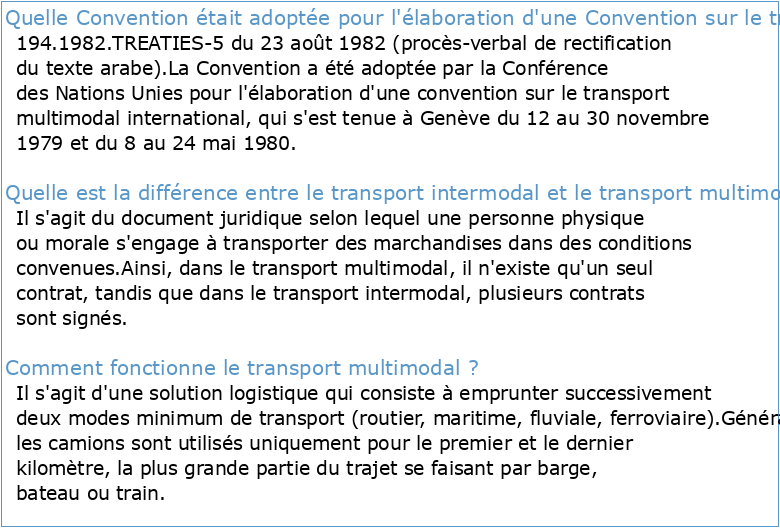 convention des nations unies sur le transport multimodal