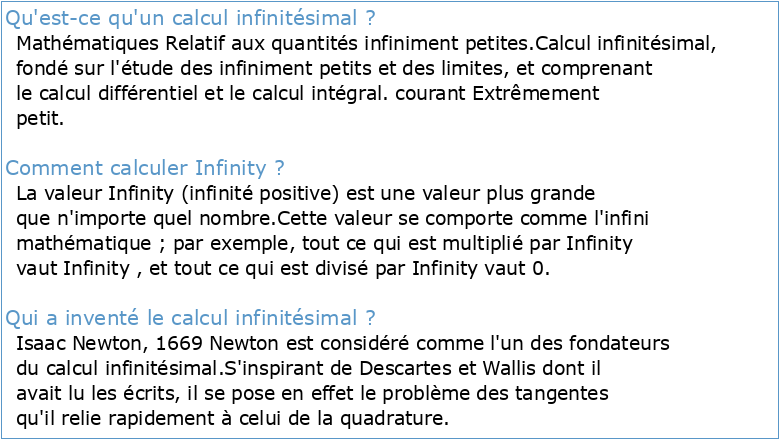 Calcul infinitésimal