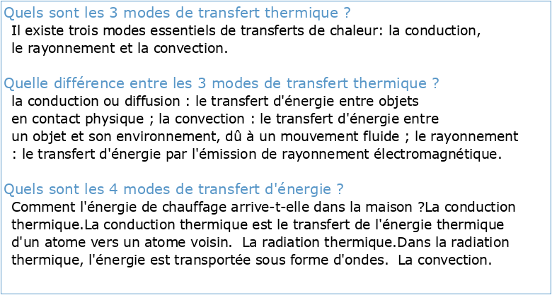Chapitre I : Généralités sur les transferts thermiques