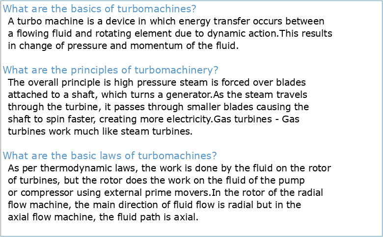 Fundamentals of turbomachines