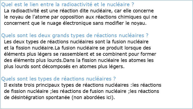 Chapitre II Radioactivité et réactions nucléaires