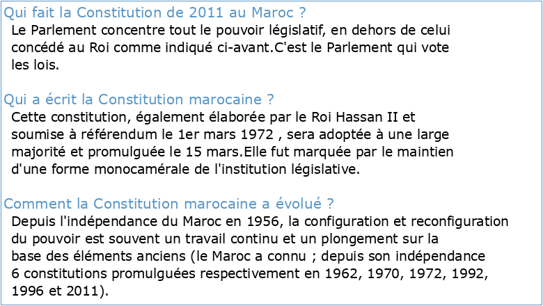 La Nouvelle Constitution Marocaine du 1 juillet 2011