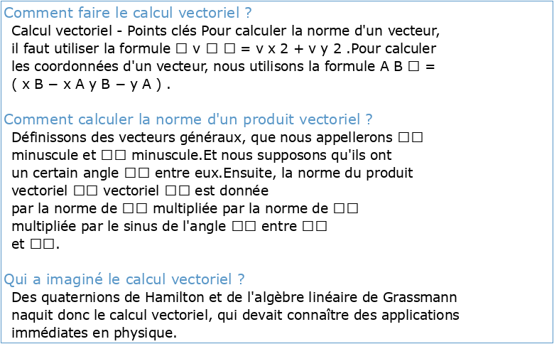 Chapitre I : calcul vectoriel