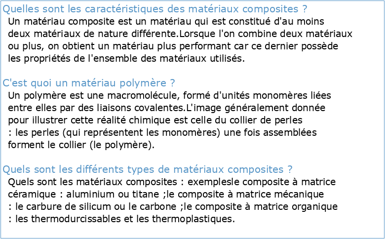 Elaboration et caractérisation de matériaux composites polymère