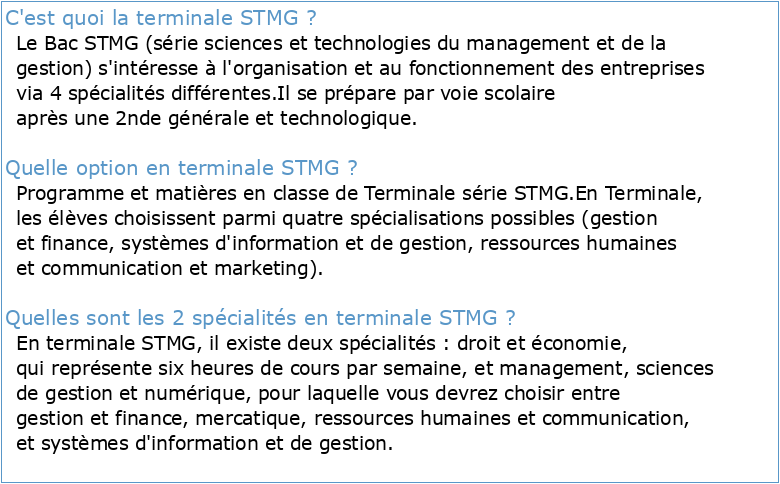 Terminale STMG