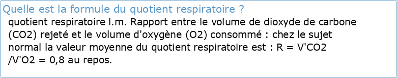 b\ Thermochimie respiratoire
