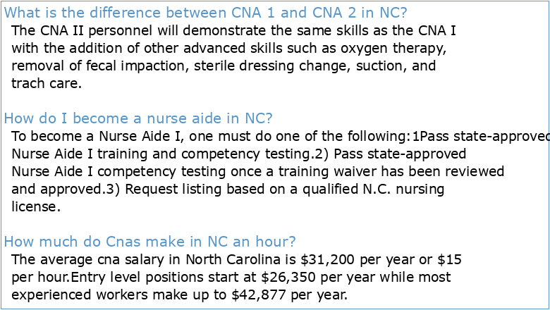 State-approved Curriculum NURSE AIDE I TRAINING