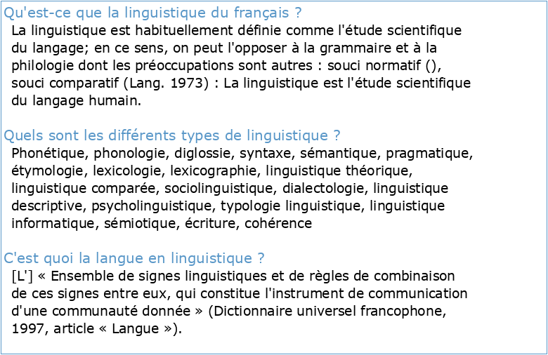 Linguistique française