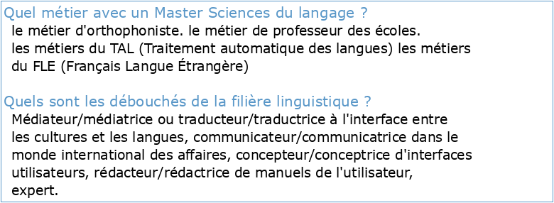 Master parcours Linguistique française et générale