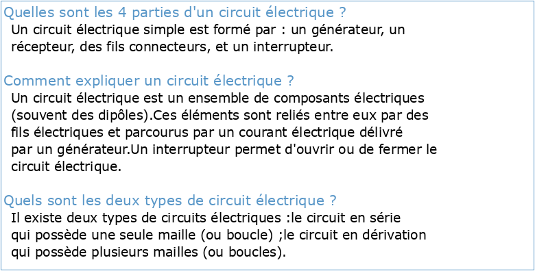Parcours 3 Electricité Cycle III