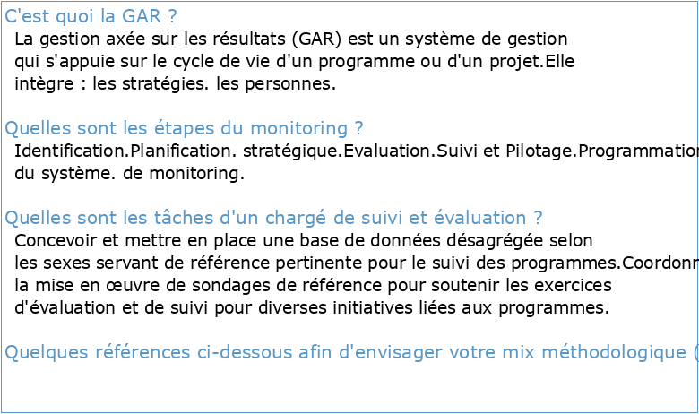 Guide National de Suivi-Evaluation