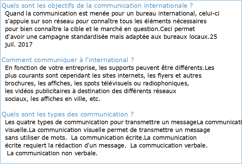 Communication Internationale