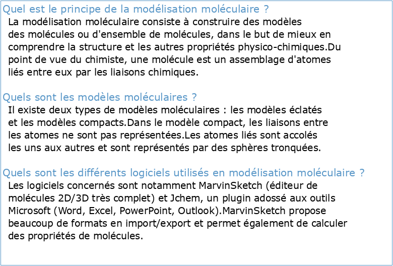 Chapitre 2 : Méthodes de La modélisation moléculaire