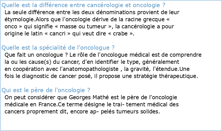 Vocabulaire de l'oncologie