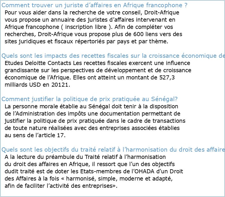 Revue juridique et fiscale d' Afrique Francophone