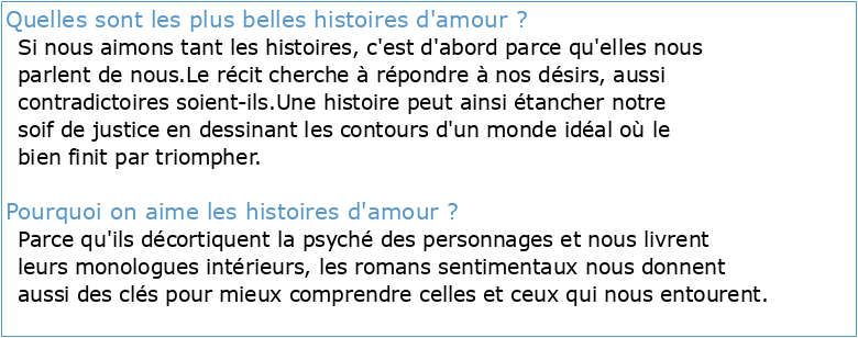 TROIS HISTOIRES D'AMOUR