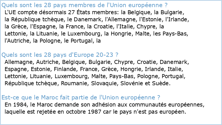 LA CARTE DES 28 PAYS MEMBRES DE L'UNION EUROPÉENNE
