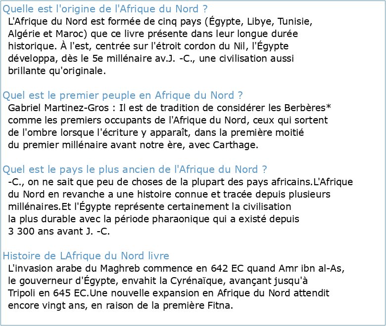 Histoire de l'Afrique du Nord