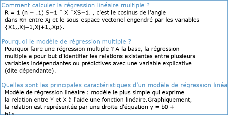 Chapitre 2 Le modèle de régression linéaire multiple