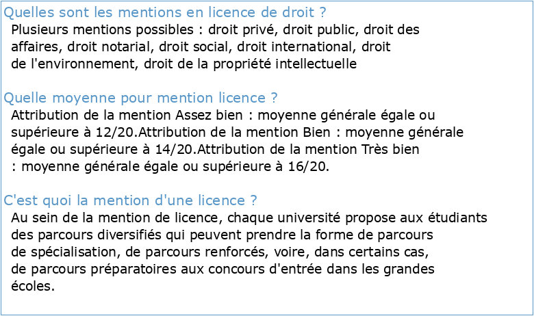 LICENCE mention DROIT