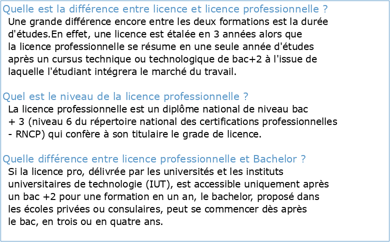 Licence Professionnelle d'Université