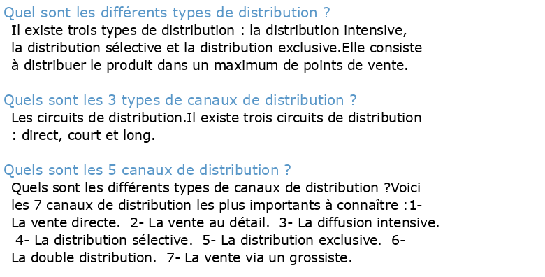 Les types de distribution
