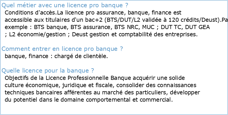 Licence pro / chargé de clientèle particuliers banque et assurance
