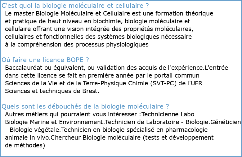 Parcours Biologie Cellulaire Moléculaire et Physiologie (BCMP)
