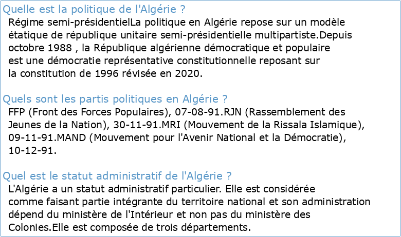 Republique algerienne democratique et