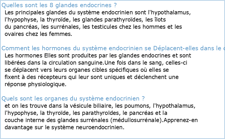 Guide d'étude BIO 101-140-SF Chapitres 16 : Le système endocrinien