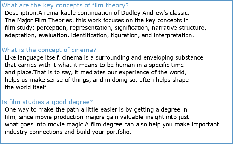 Cinema Studies: The Key Concepts Second edition