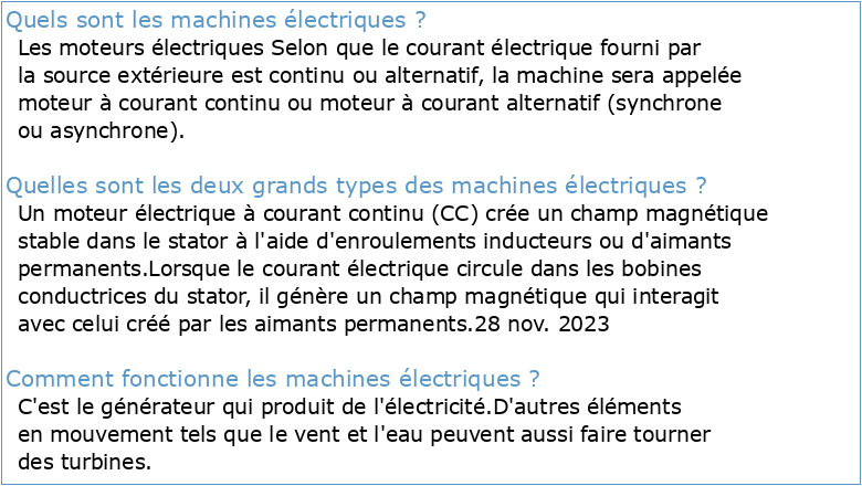 Machines Electriques