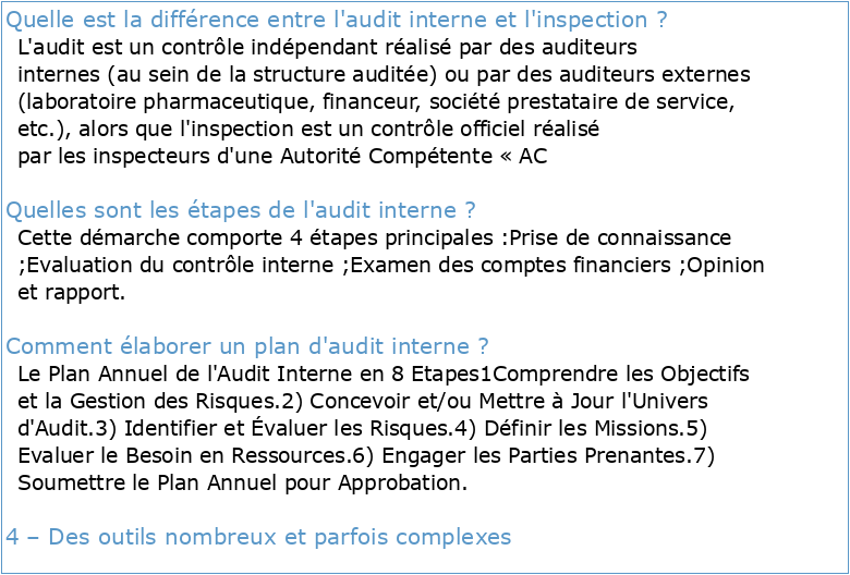 Manuel d'audit Interne pour les Inspections Générales des Ministères