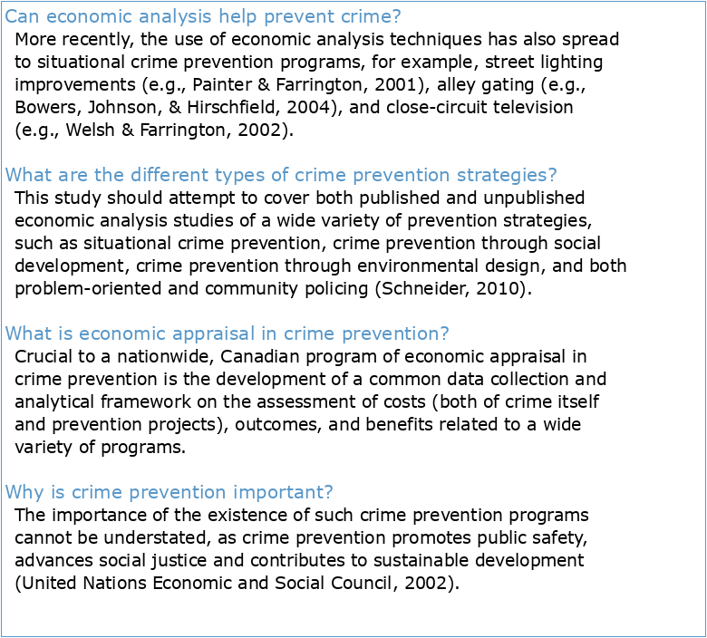 An IntroductIon to EconomIc AnAlysIs In crImE PrEvEntIon