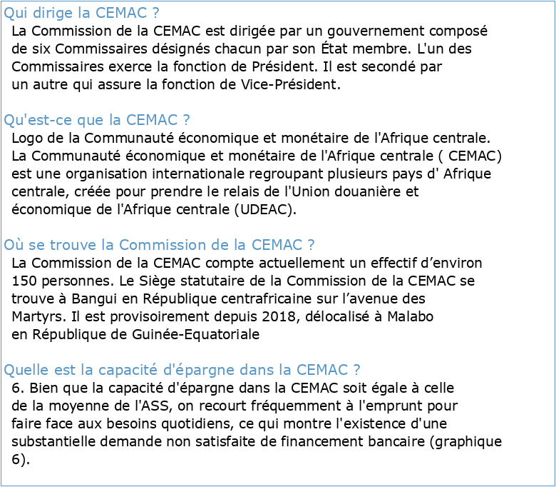 CEMAC  Commission de la CEMAC
