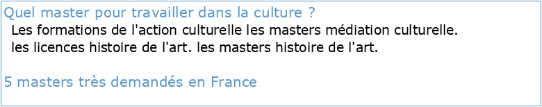 Master Études Culturelles
