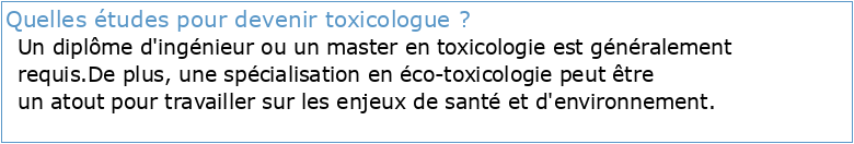 TOXI2CE Programme européen de formation en toxicologie
