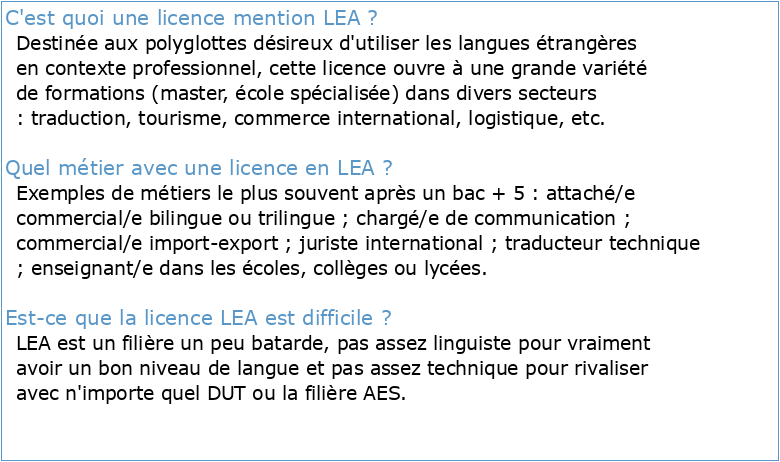 Licence mention Langues étrangères appliquées (LEA)