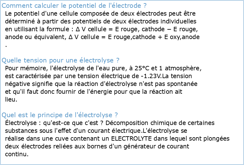 LC29 : Cinétique électrochimique