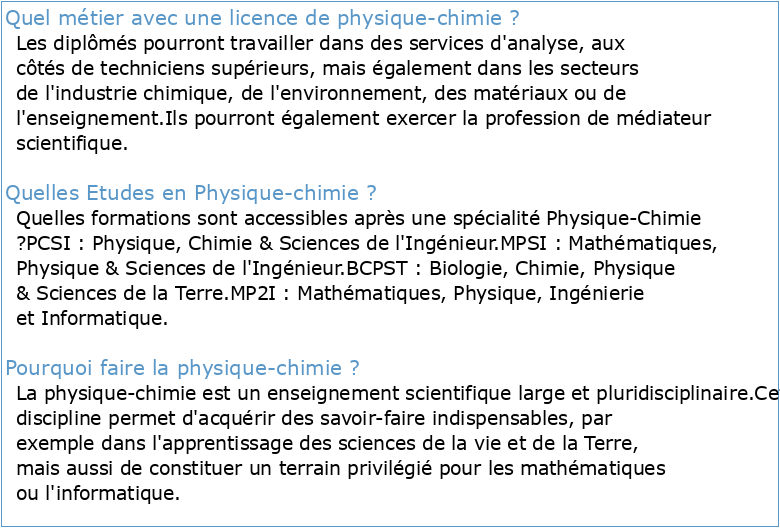 LICENCE PHYSIQUE-CHIMIE